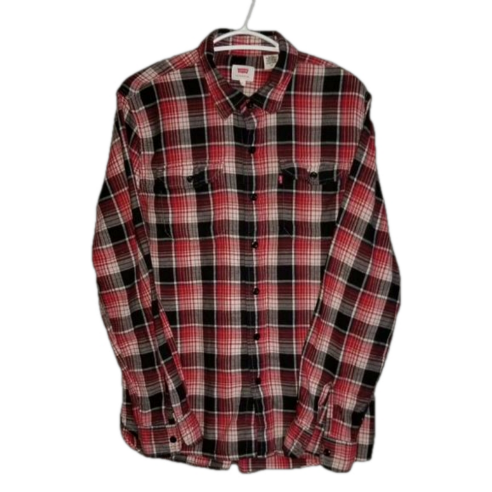 Levi's Womens Long Sleeve Flannel Button Up Label Reads Size Large